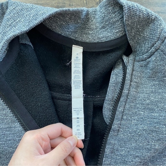 LULULEMON Pleat to Street Bomber Jacket Heathered Gray Pockets Size 8 - Picture 6 of 9